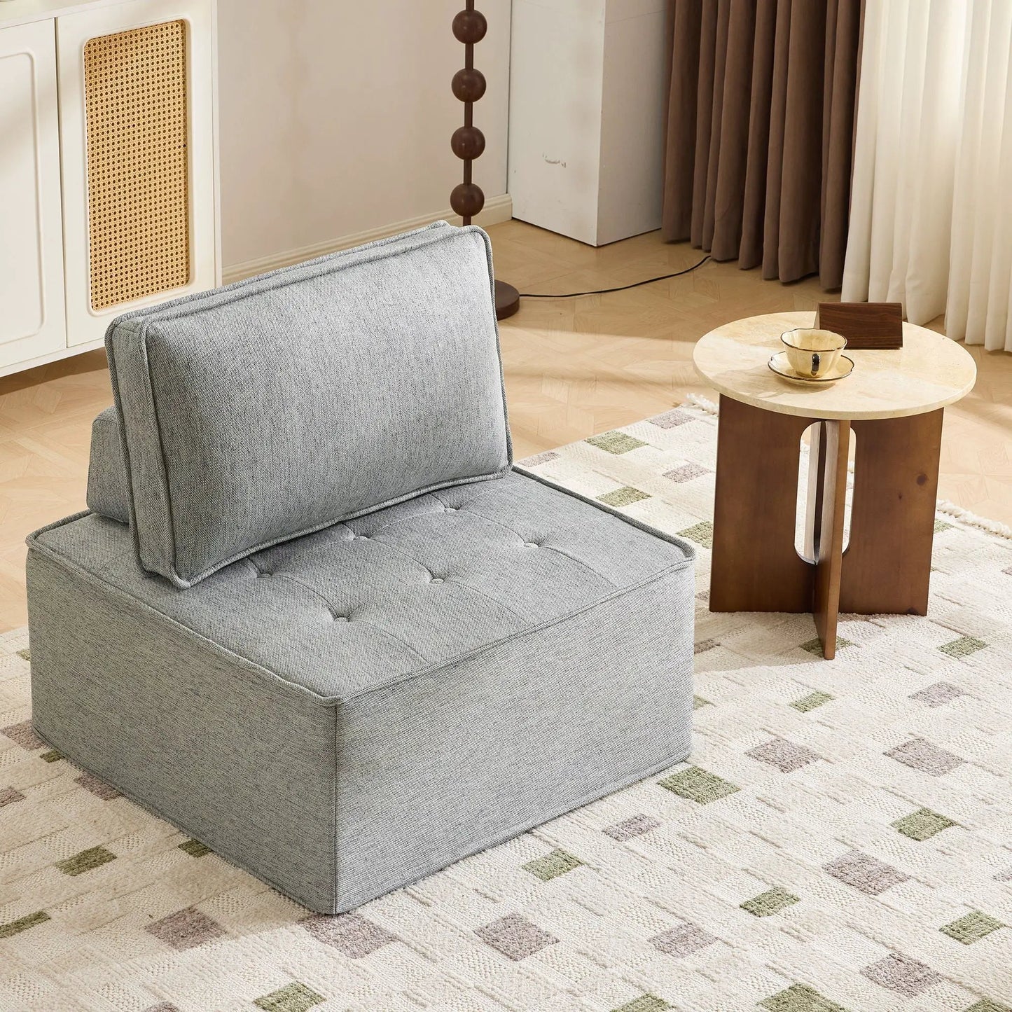Armless modular sofa in light gray fabric by Unique Piece Furniture on Tampa Home & Garden Store