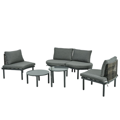 Outdoor Patio 6 Piece Sofa Set And Cushions