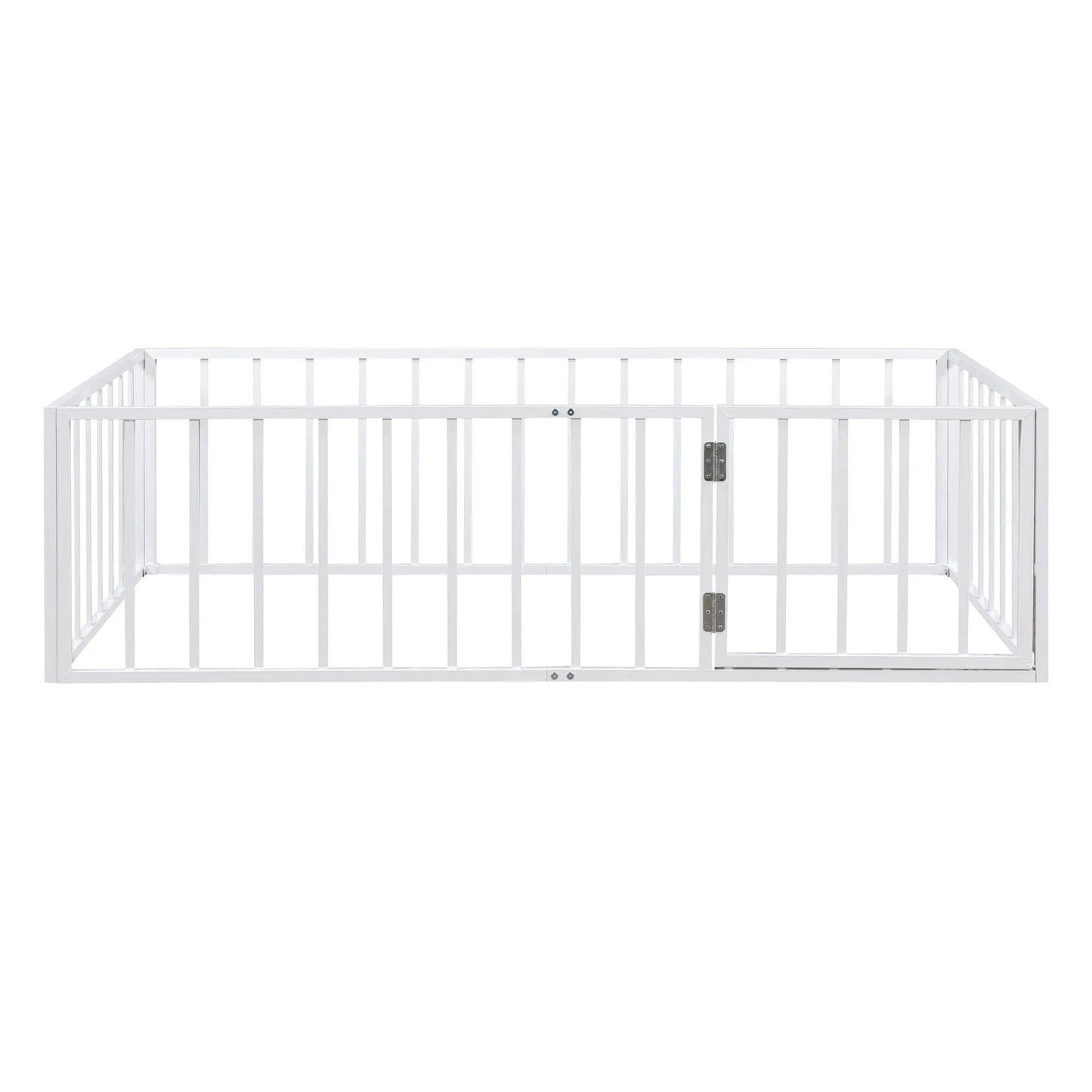 White metal floor bed frame with fence and door panel bed on Tampa Home & Garden Store