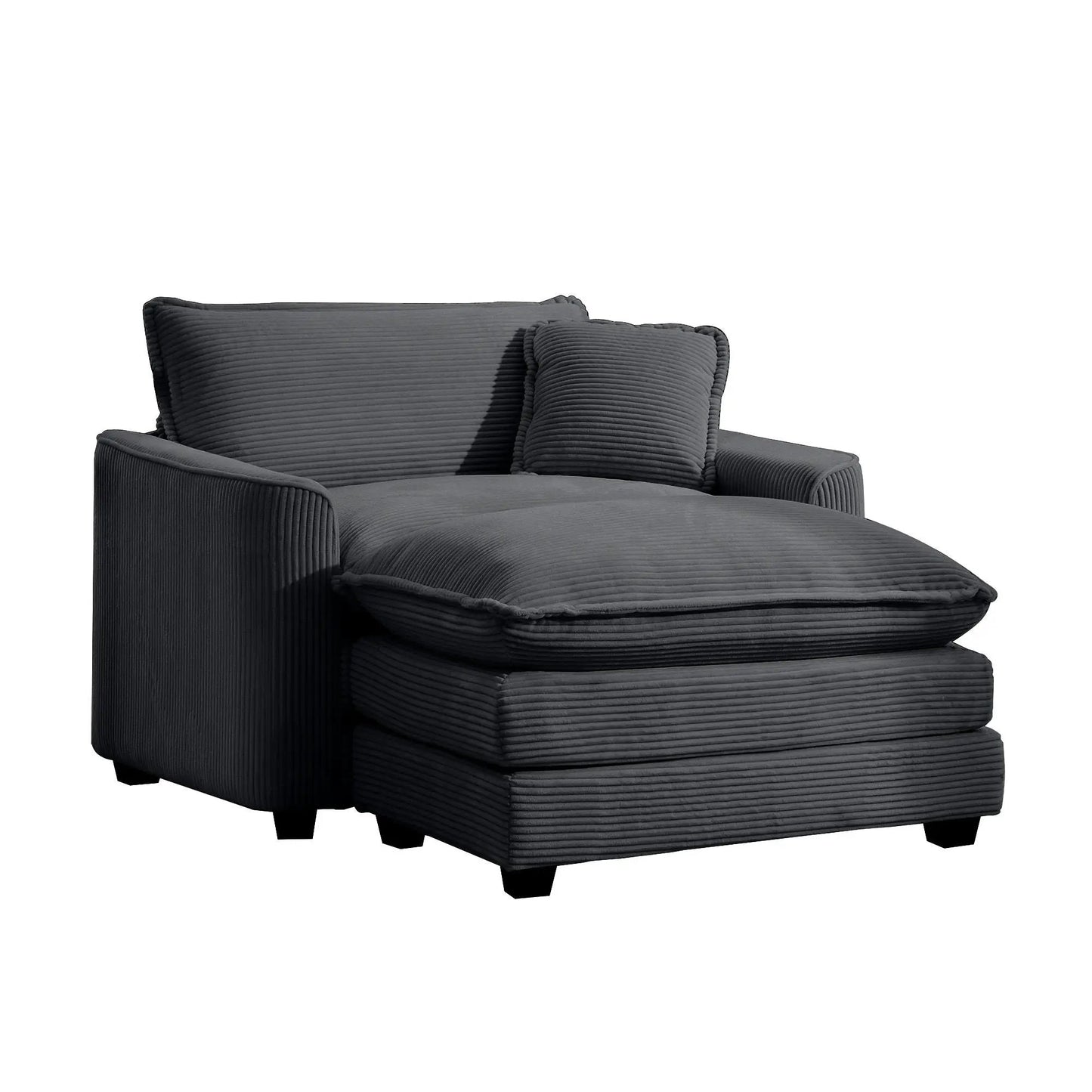 Classic Modern Comfortable Chair With Footstool