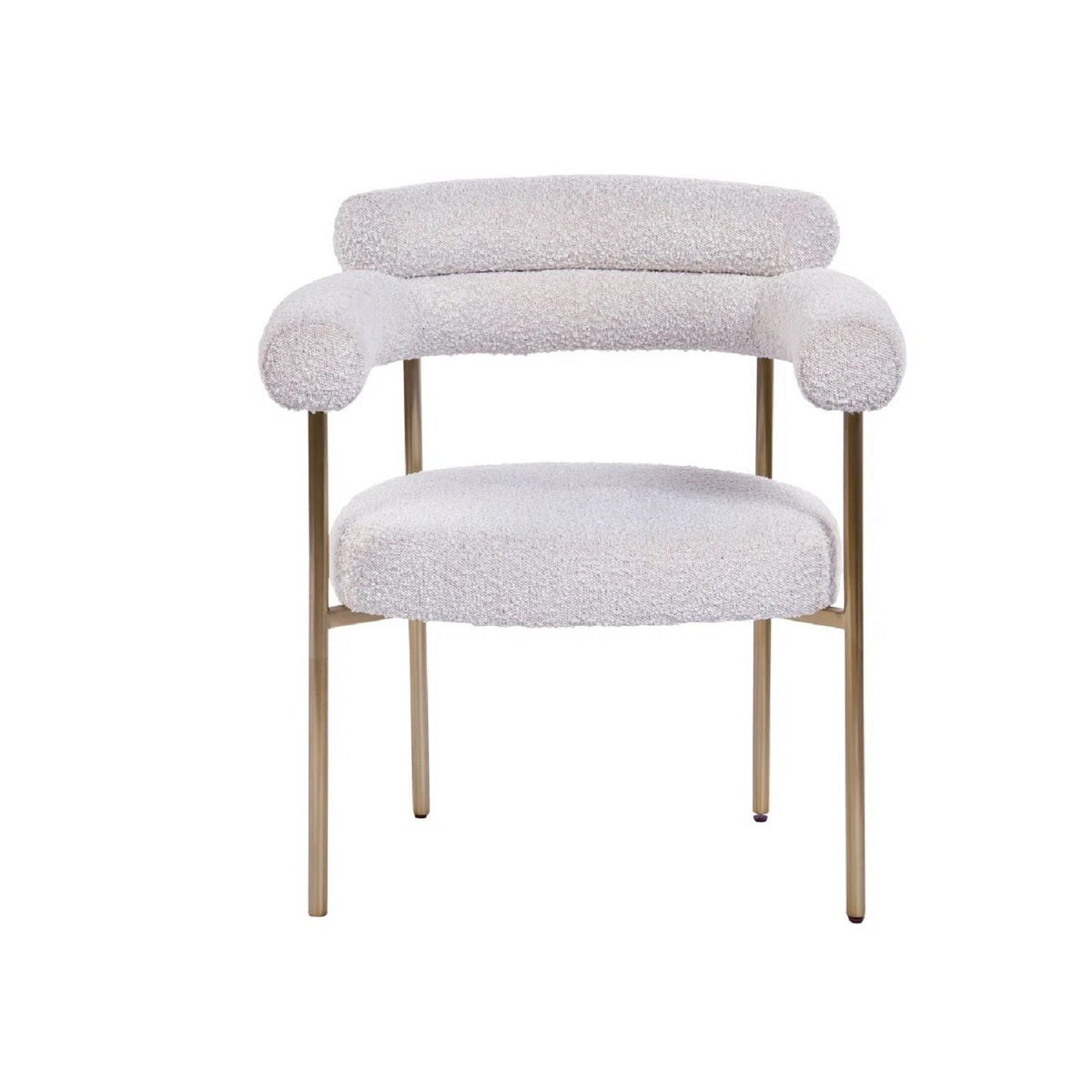 Dining chairs with armrests 2-pack in cream boucle and gold legs on Tampa Home & Garden Store on Tampa Home & Garden Store