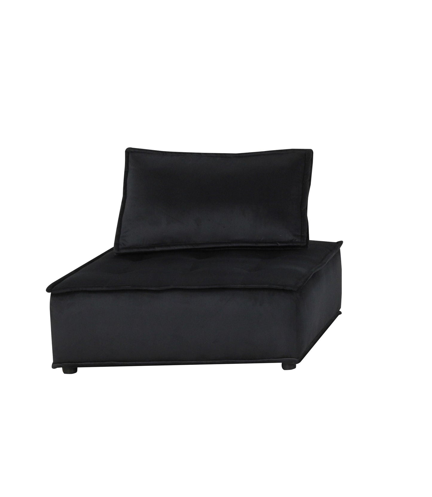 Anna Stylish Sectional Sofa Ottoman, black fabric upholstery with cushion, HouseOfZazla on Tampa Home & Garden Store