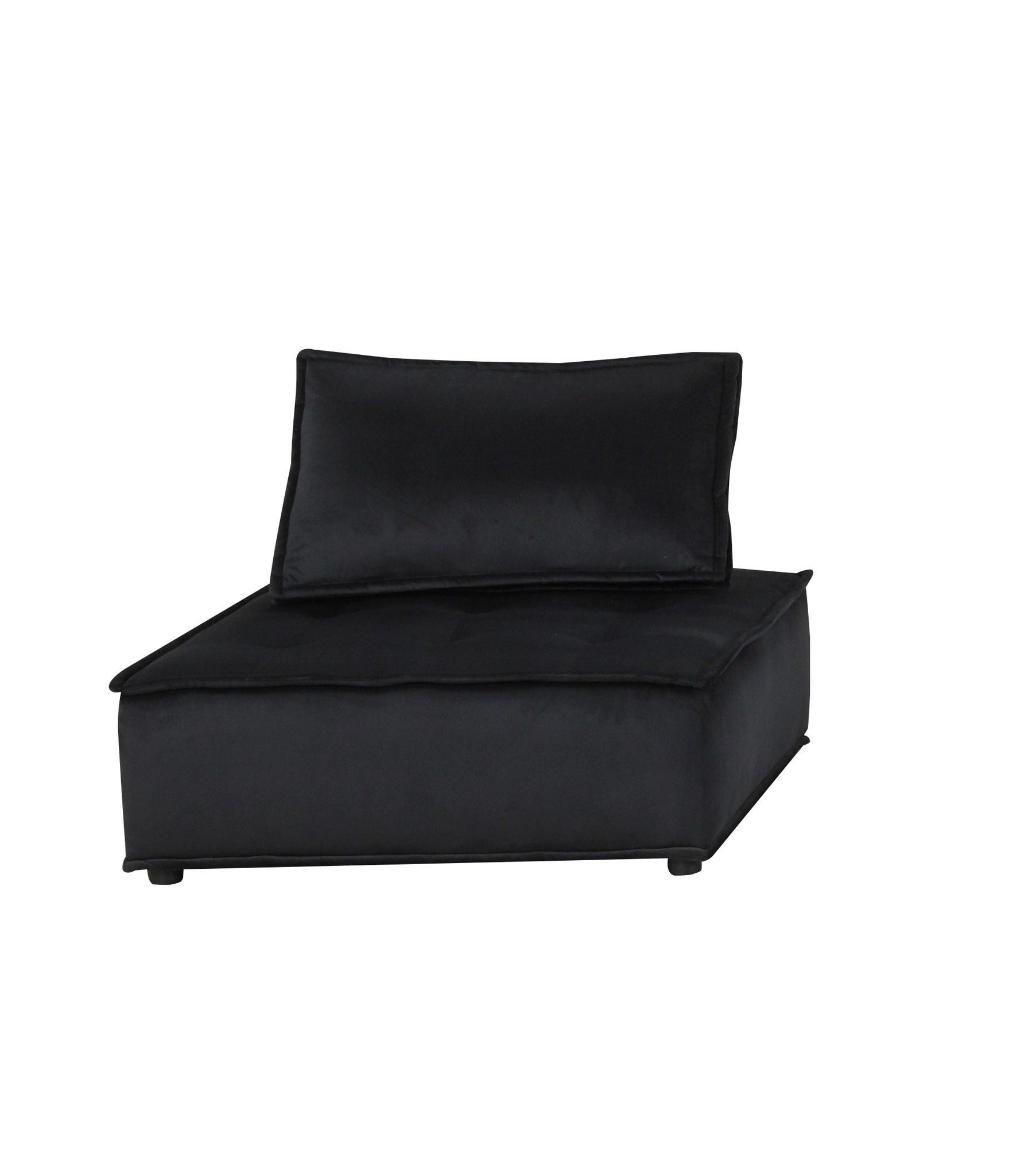 Anna Stylish Sectional Sofa Ottoman, black fabric upholstery with cushion, HouseOfZazla on Tampa Home & Garden Store