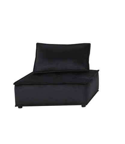 Anna Stylish Sectional Sofa Ottoman, black fabric upholstery with cushion, HouseOfZazla on Tampa Home & Garden Store