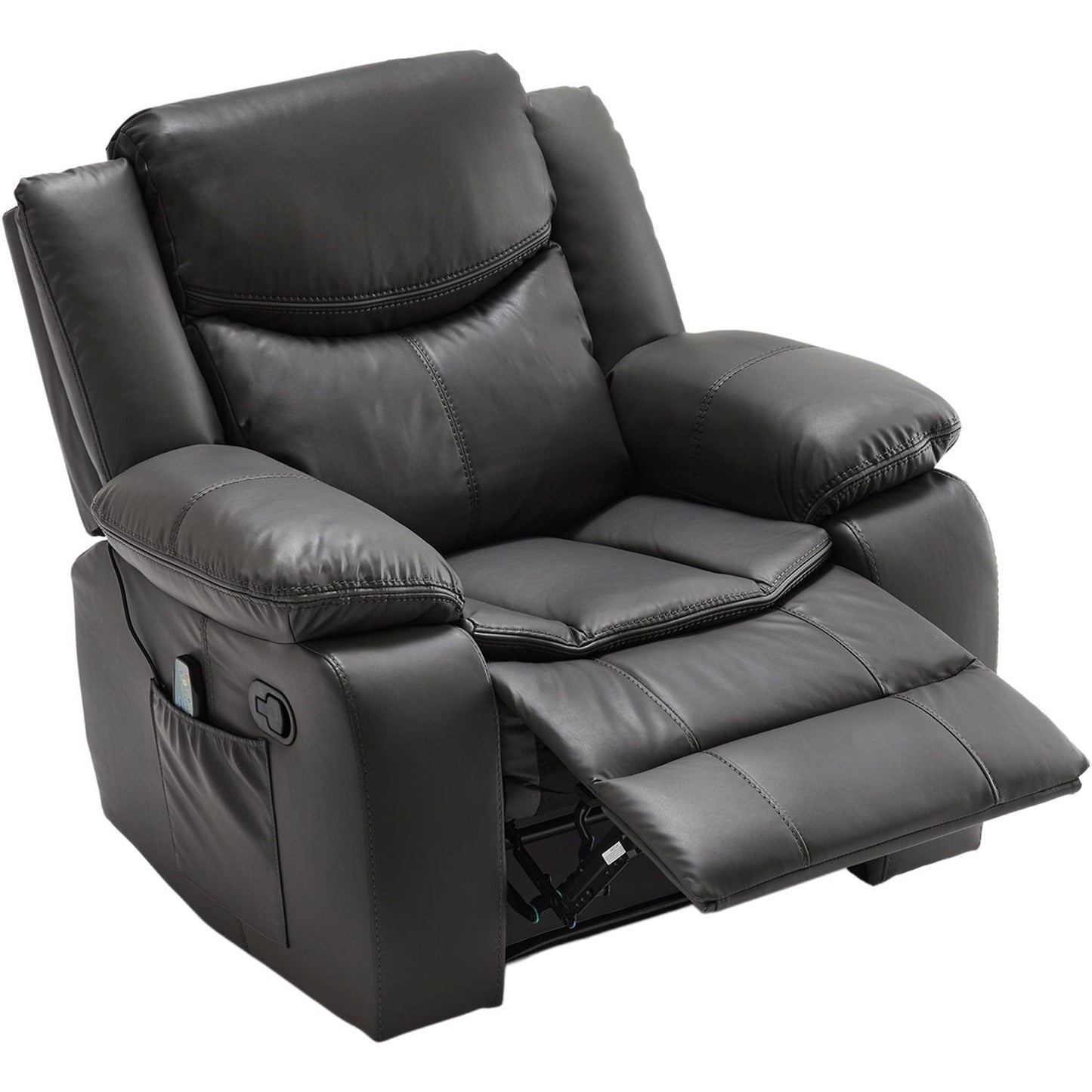 Gray Heating and Vibration Recliner Chair