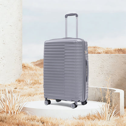 4-Piece PP Spinner Wheel Luggage Set gray suitcase with telescoping handle on Tampa Home & Garden Store