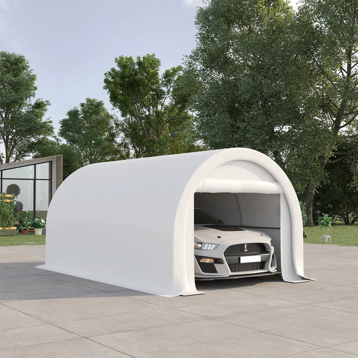 Outsunny 10x16 Carport with Heavy Duty Tent