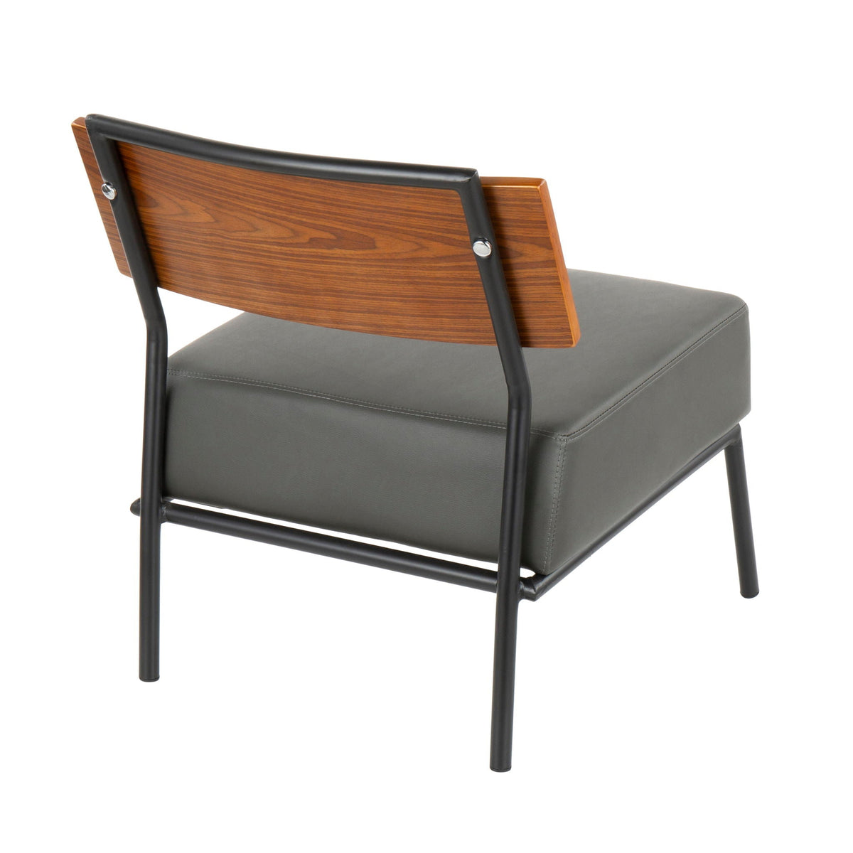 HouseOfZazla Contemporary Side Chair walnut back gray faux leather seat kids' chair on Tampa Home & Garden Store