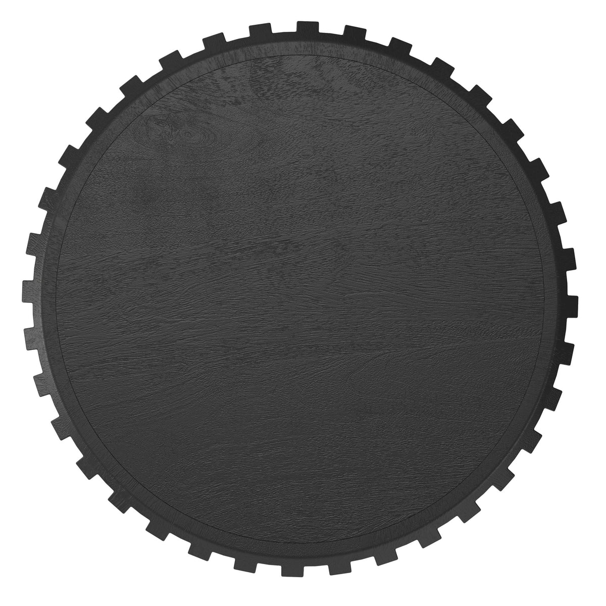 Lyall Side Table with Fluted Design in black finish, round textured top by HouseOfZazla on Tampa Home & Garden Store