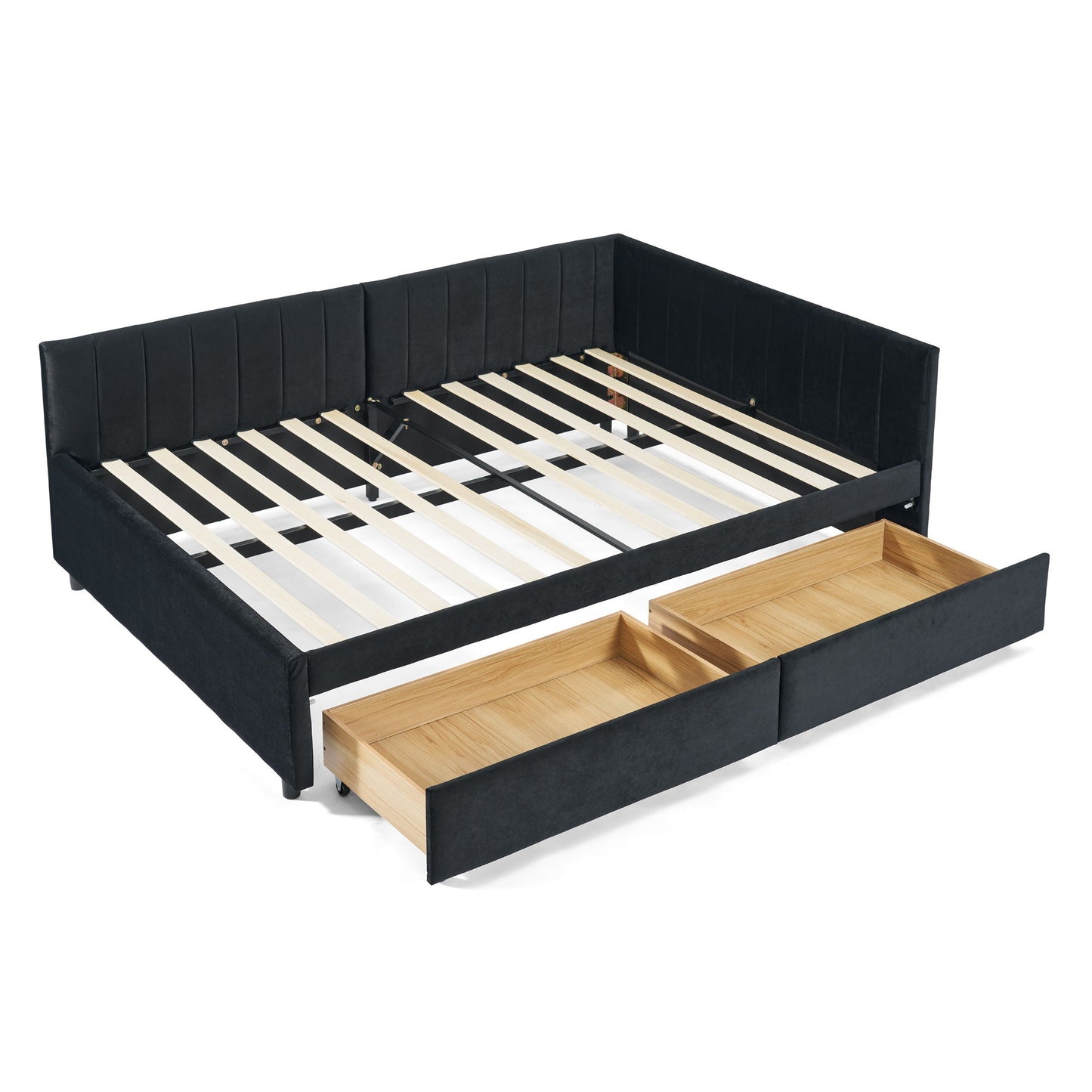 Upholstered Tufted Daybed Frame with Storage