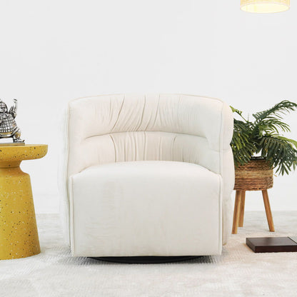 Walden Swivel Chair with Integrated Armrests cream upholstery by HouseOfZazla, armchair on Tampa Home & Garden Store