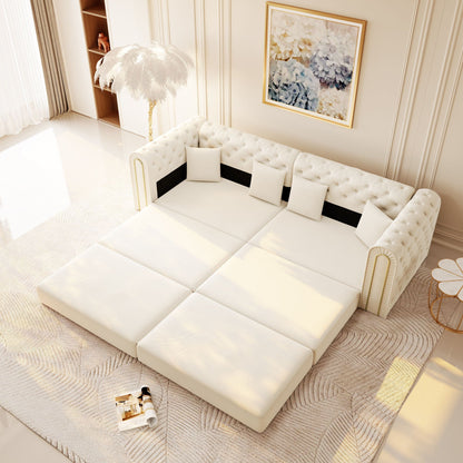 3 In 1 Convertible Sofa and Ottoman Bed