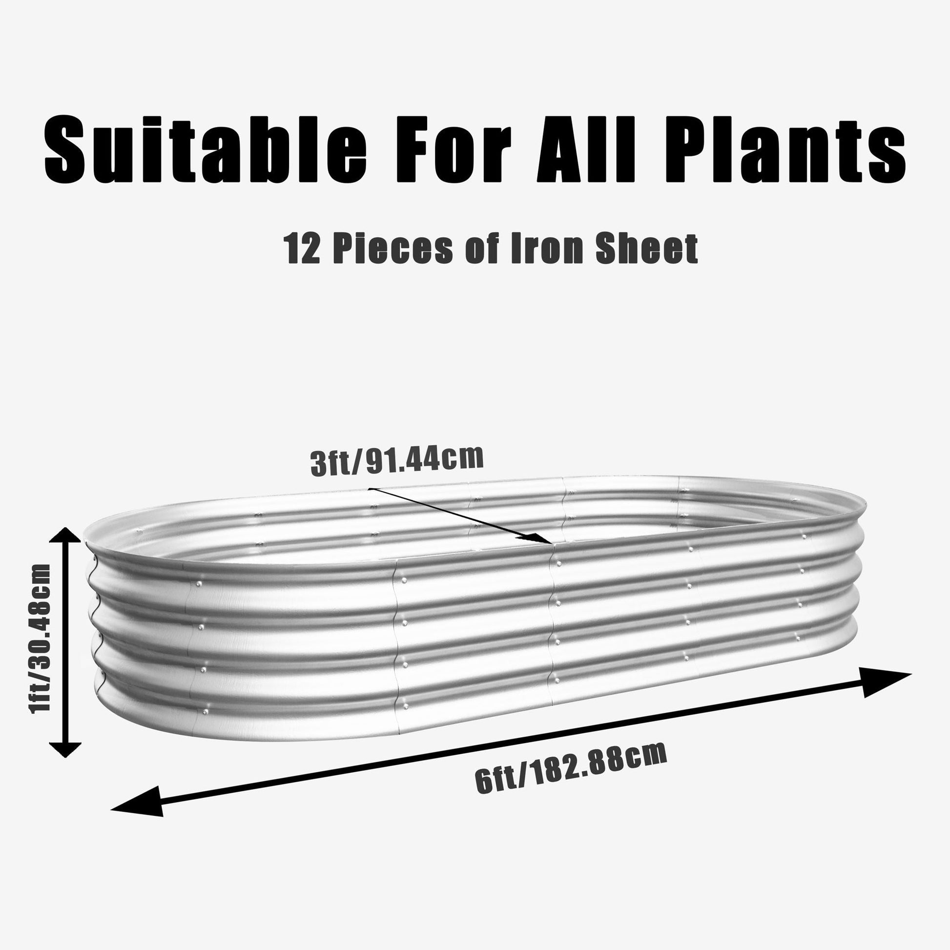 Galvanized raised garden bed kit for vegetables, flowers & herbs by HouseOfZazla planters on Tampa Home & Garden Store