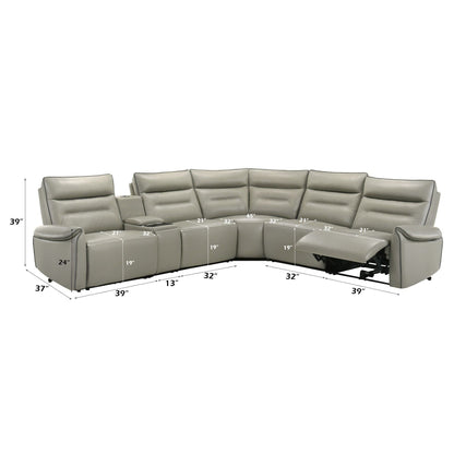 Jayke Power Motion Sectional Sofa gray reclining chaise longue by HouseOfZazla on Tampa Home & Garden Store