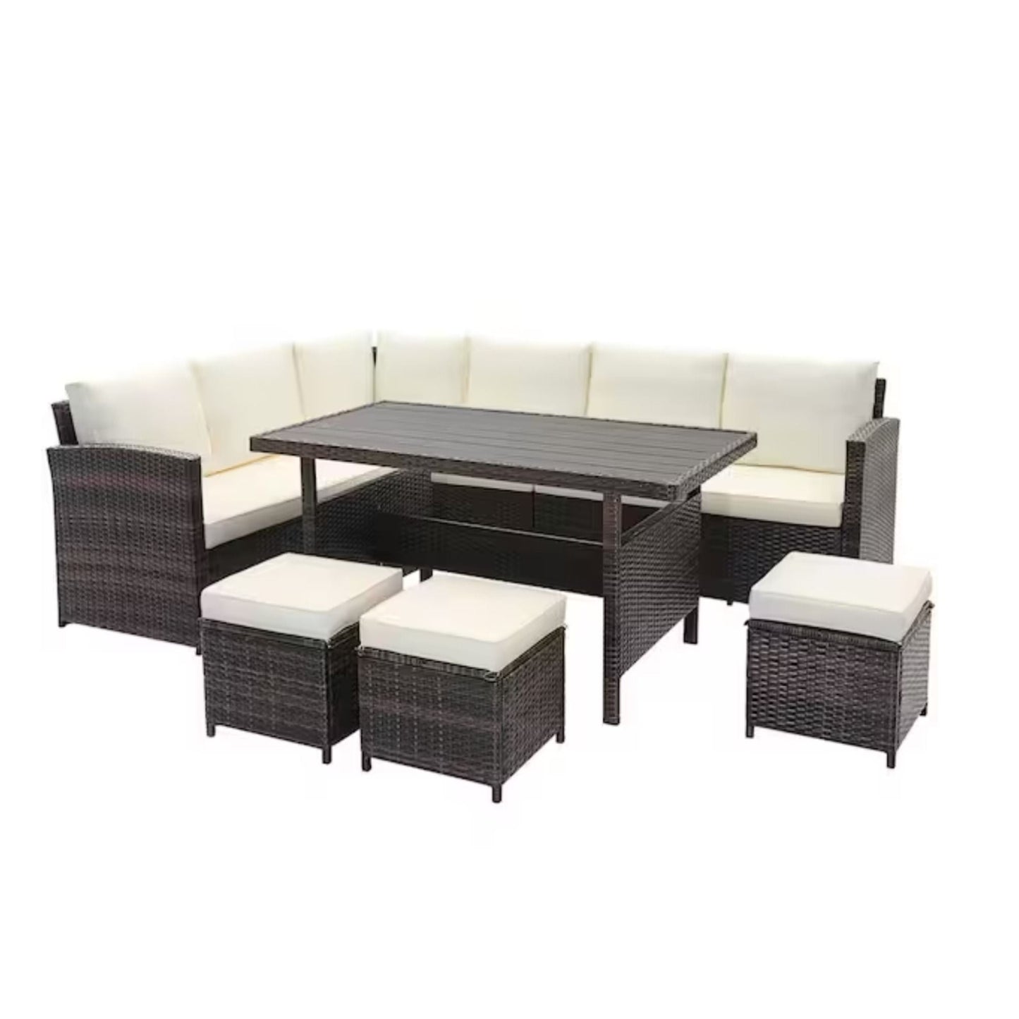 7 Piece Patio Dining Set With Cushions and Table