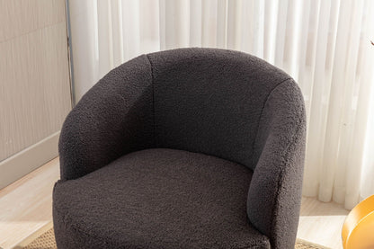 Teddy Fabric and Swivel Barrel Accent Chair