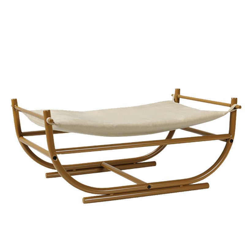 Iron Cat Hammock Pet Sofa Bed beige fabric hammock on wood curved frame by Sell My Stuff on Tampa Home & Garden Store