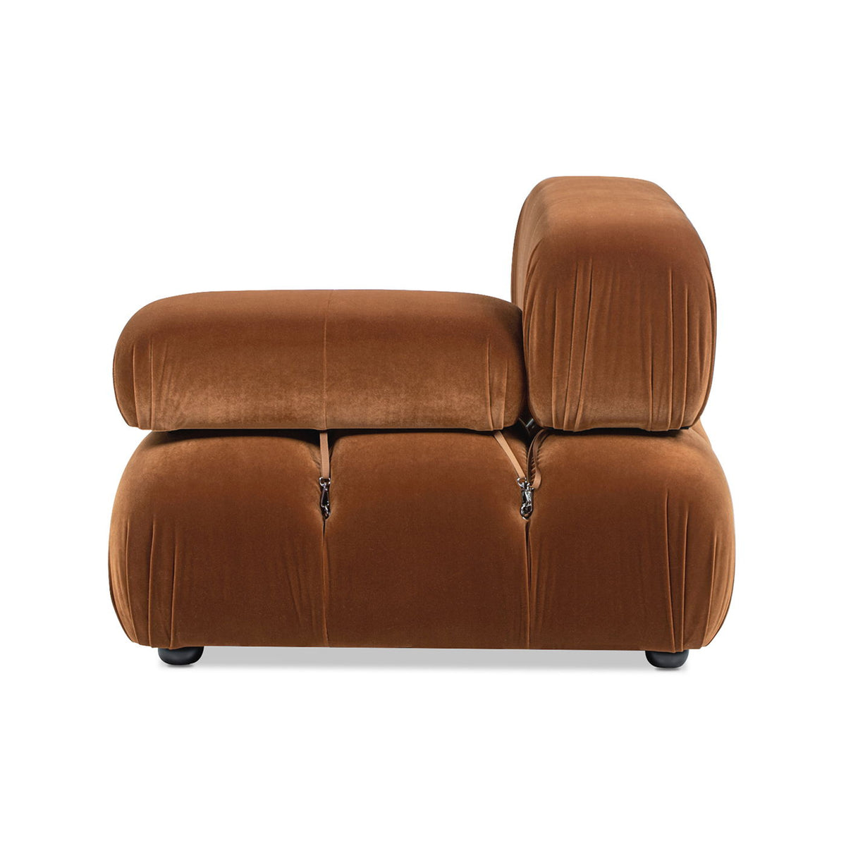 Bubble Modular Modern Lounge Arm Chair in rust-brown velvet, 2-piece modular set on Tampa Home & Garden Store