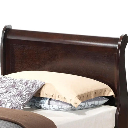 Louis Phillipe Panel Sleigh Bed by Unique Piece Furniture with dark wood headboard on Tampa Home & Garden Store