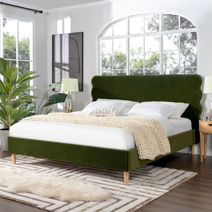 Stockholm Wavy Headboard and Platform Bed