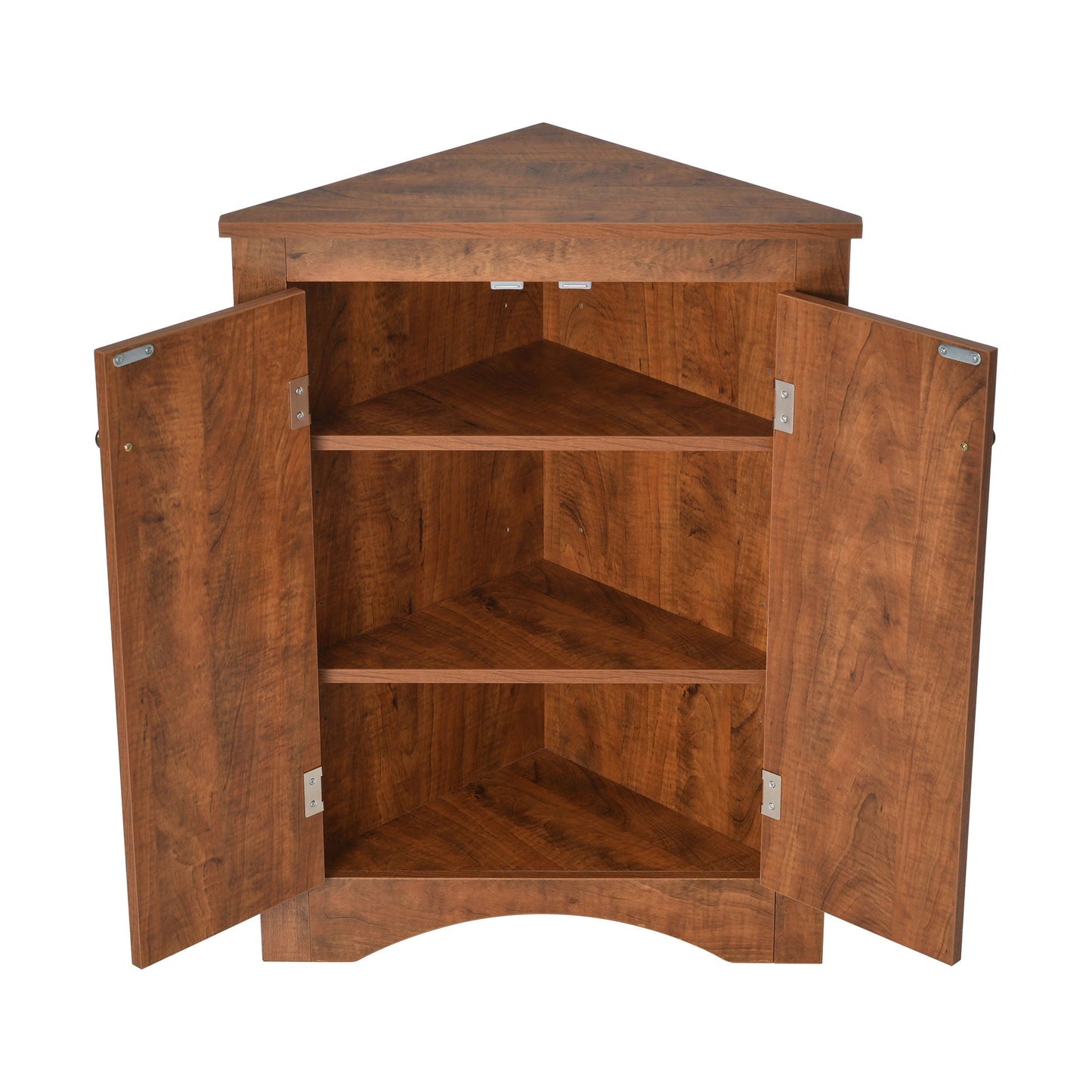 Triangle bathroom linen cabinet with adjustable shelves, freestanding wood storage on Tampa Home & Garden Store