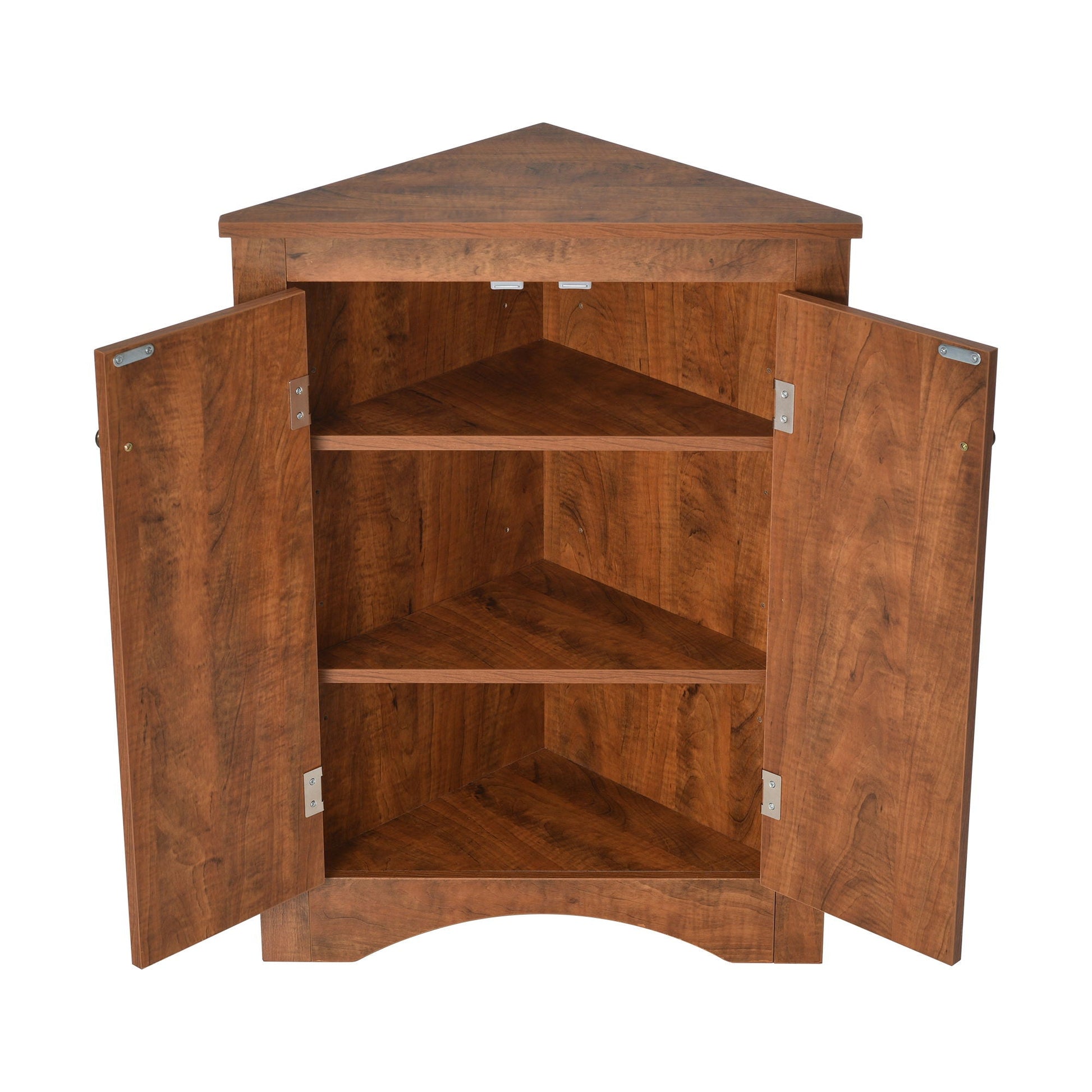 Triangle bathroom linen cabinet with adjustable shelves, freestanding wood storage on Tampa Home & Garden Store