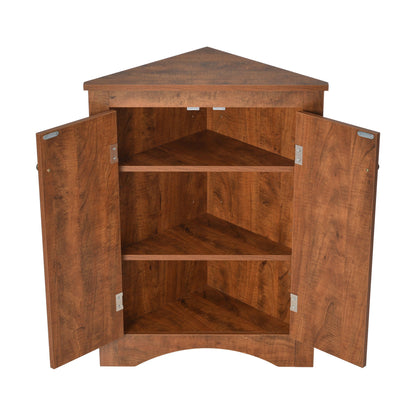 Triangle bathroom linen cabinet with adjustable shelves, freestanding wood storage on Tampa Home & Garden Store