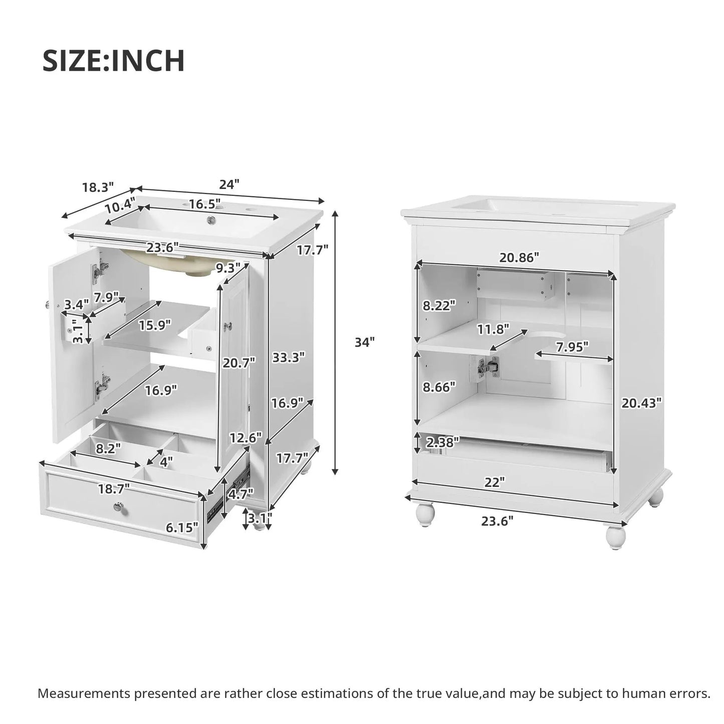 Modern Bathroom Vanity With Sink and Drawer