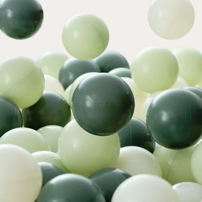Tiny Land Ocean Ball ball pit balls in varied green, pale green, and cream colors on Tampa Home & Garden Store