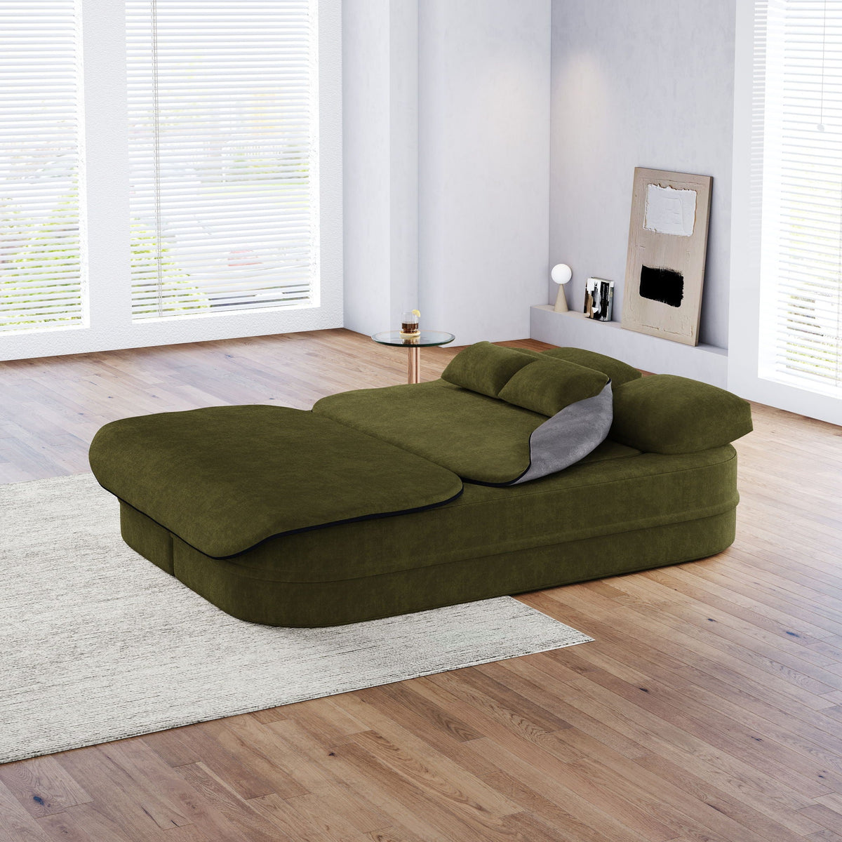 Foldable Sofa Bed with a Multi Functional Blanket