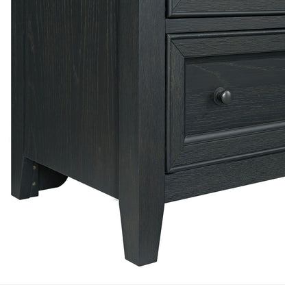 8-drawer black dresser with framed fronts, textured wood grain, round metal knob on Tampa Home & Garden Store