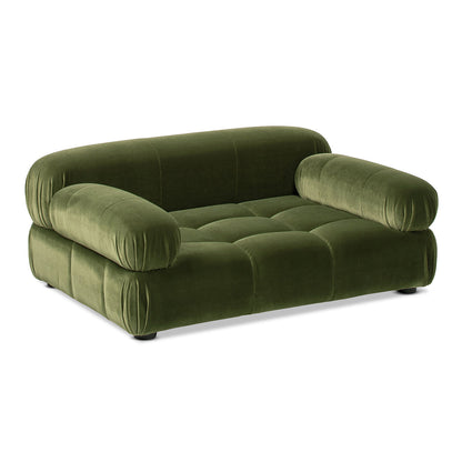 Marcel Upholstered Modern Pet Bed Olive Green Velvet by HouseOfZazla for dogs and cats on Tampa Home & Garden Store
