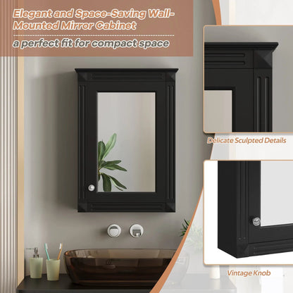 Wall mounted medicine cabinet with mirror black finish over toilet by Unique Piece Furniture on Tampa Home & Garden Store
