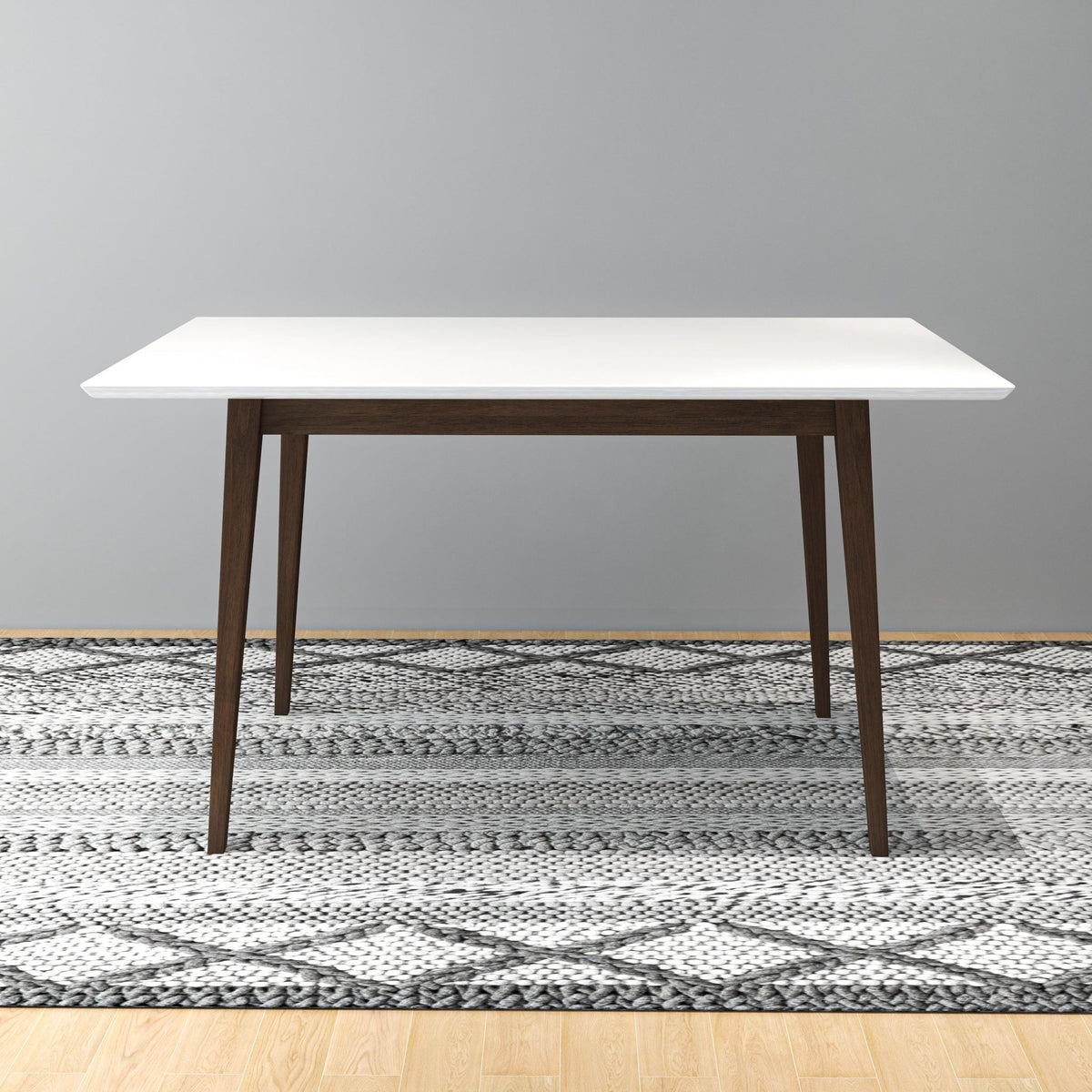 Levi modern rectangular dining kitchen table with white top and wood legs by HouseOfZazla on Tampa Home & Garden Store