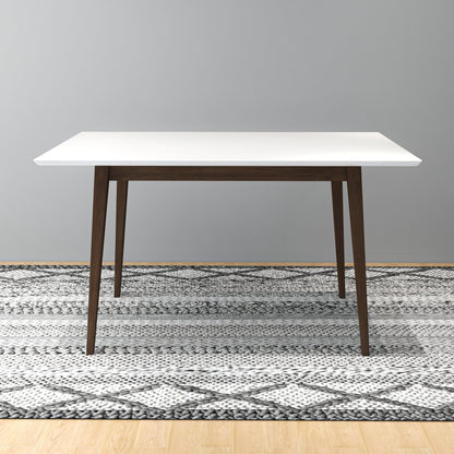 Levi modern rectangular dining kitchen table with white top and wood legs by HouseOfZazla on Tampa Home & Garden Store