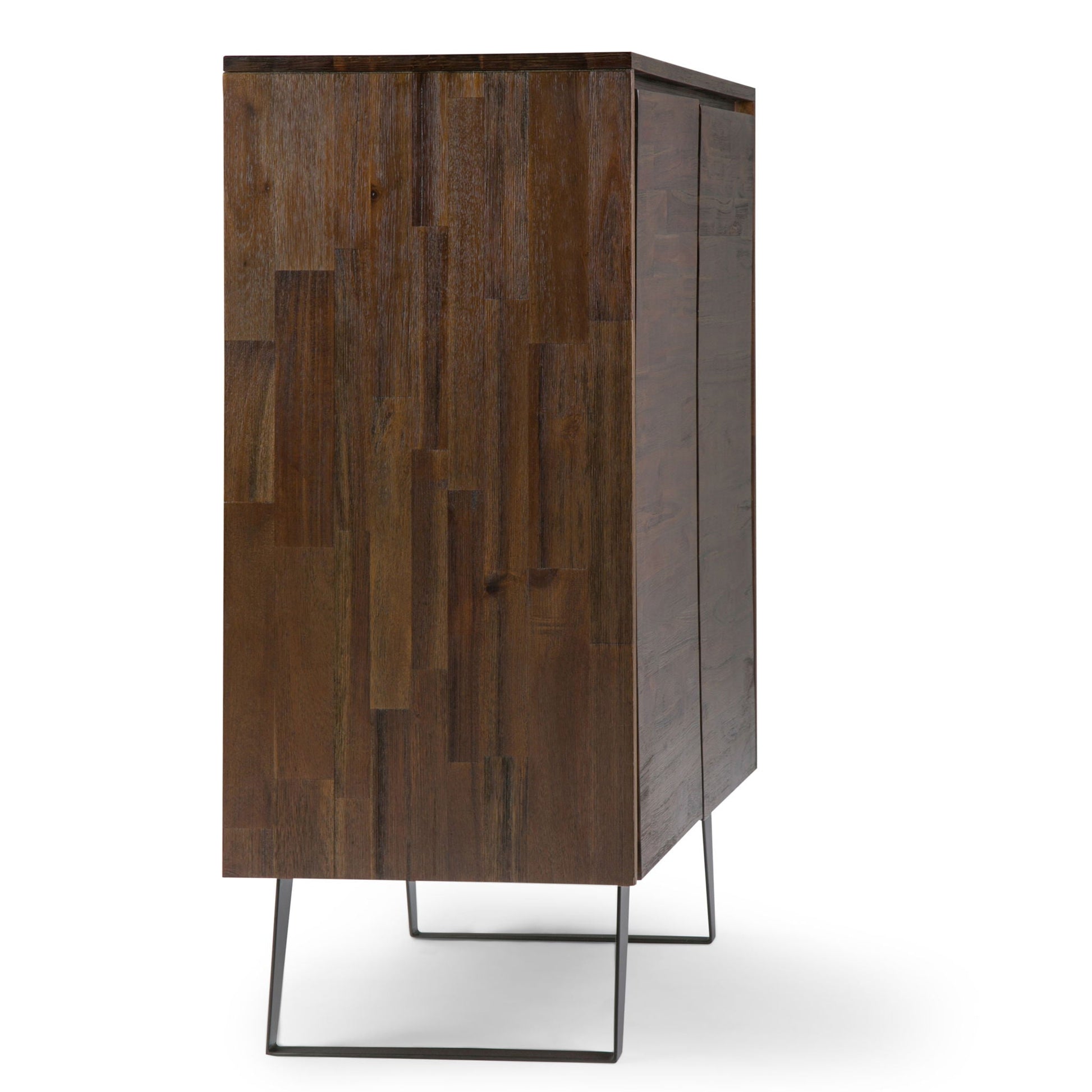 Lowry medium handcrafted storage cabinet in dark brown wood with metal legs HouseOfZazla on Tampa Home & Garden Store