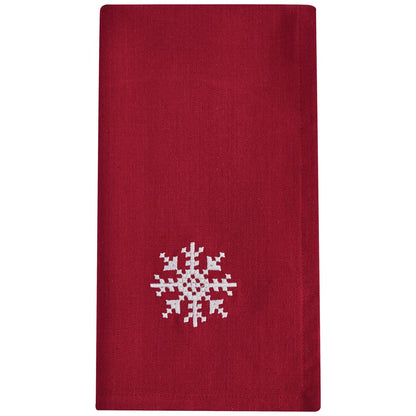 Servilleta bordada con diseño de grecas navideñas de Patricia Heaton Home