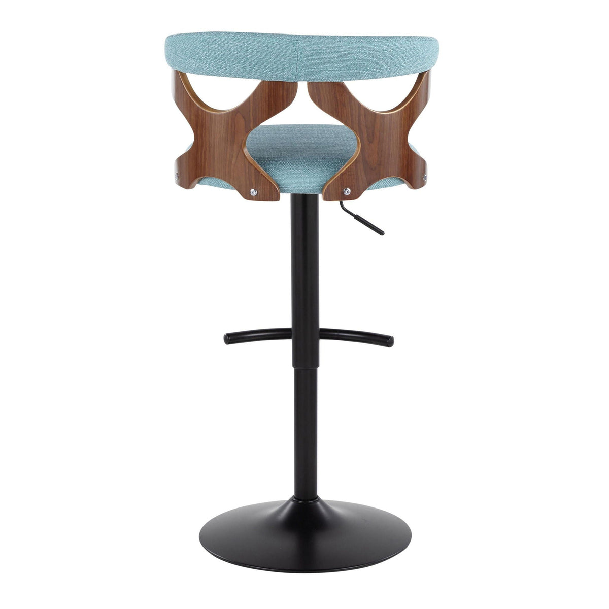 HouseOfZazla Contemporary adjustable barstool set of 2 with swivel teal fabric on Tampa Home & Garden Store