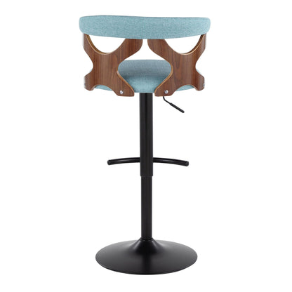 HouseOfZazla Contemporary adjustable barstool set of 2 with swivel teal fabric on Tampa Home & Garden Store