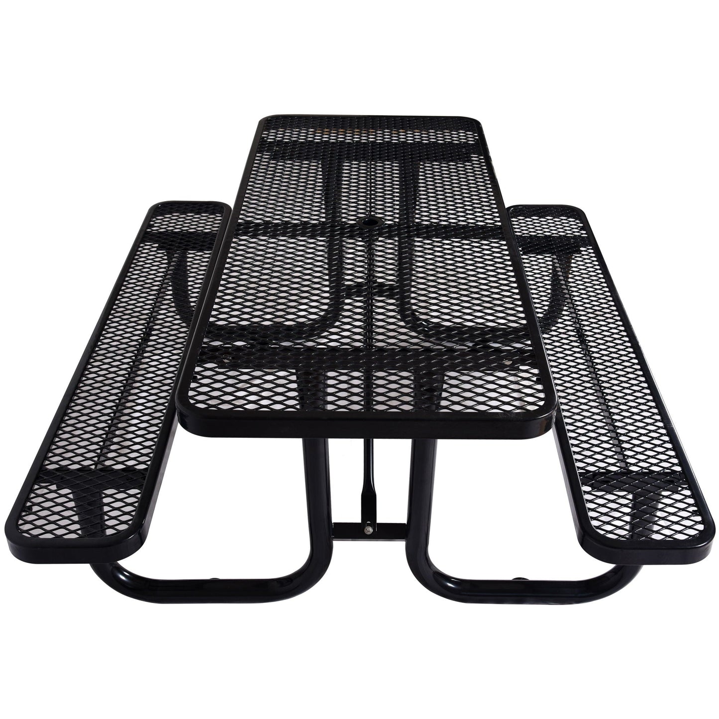 Sturdy Steel Picnic Table With Umbrella Pole