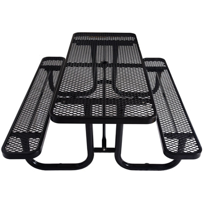 Sturdy Steel Picnic Table With Umbrella Pole