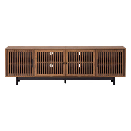 TV Stand by HouseOfZazla in walnut with slatted front panels on Tampa Home & Garden Store