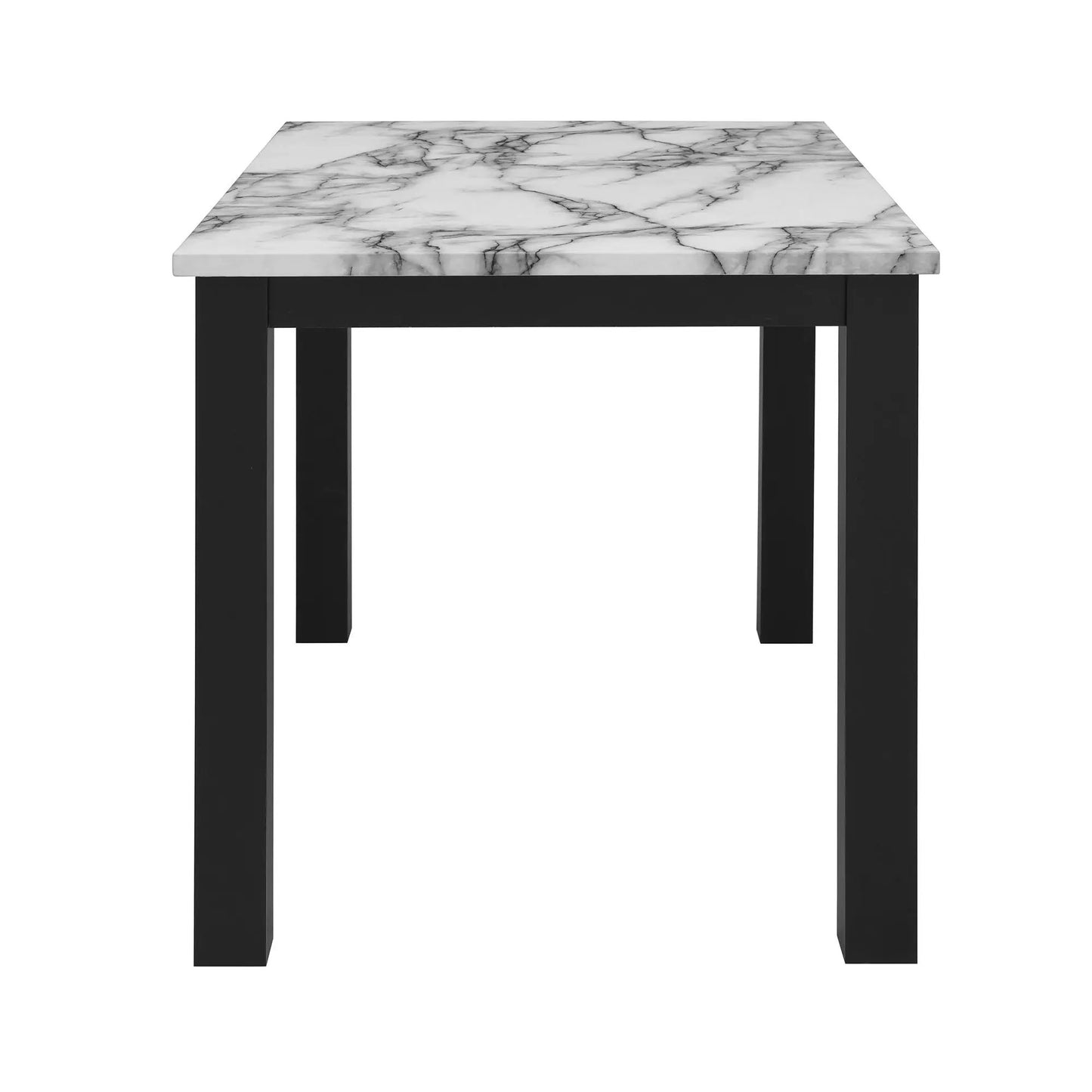 Sarang dining table white marble top with black legs from Unique Piece Furniture on Tampa Home & Garden Store