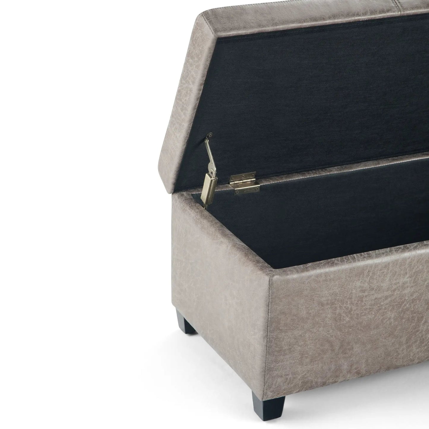 Avalon multifunctional storage ottoman bench beige with black interior Unique Piece Furniture on Tampa Home & Garden Store