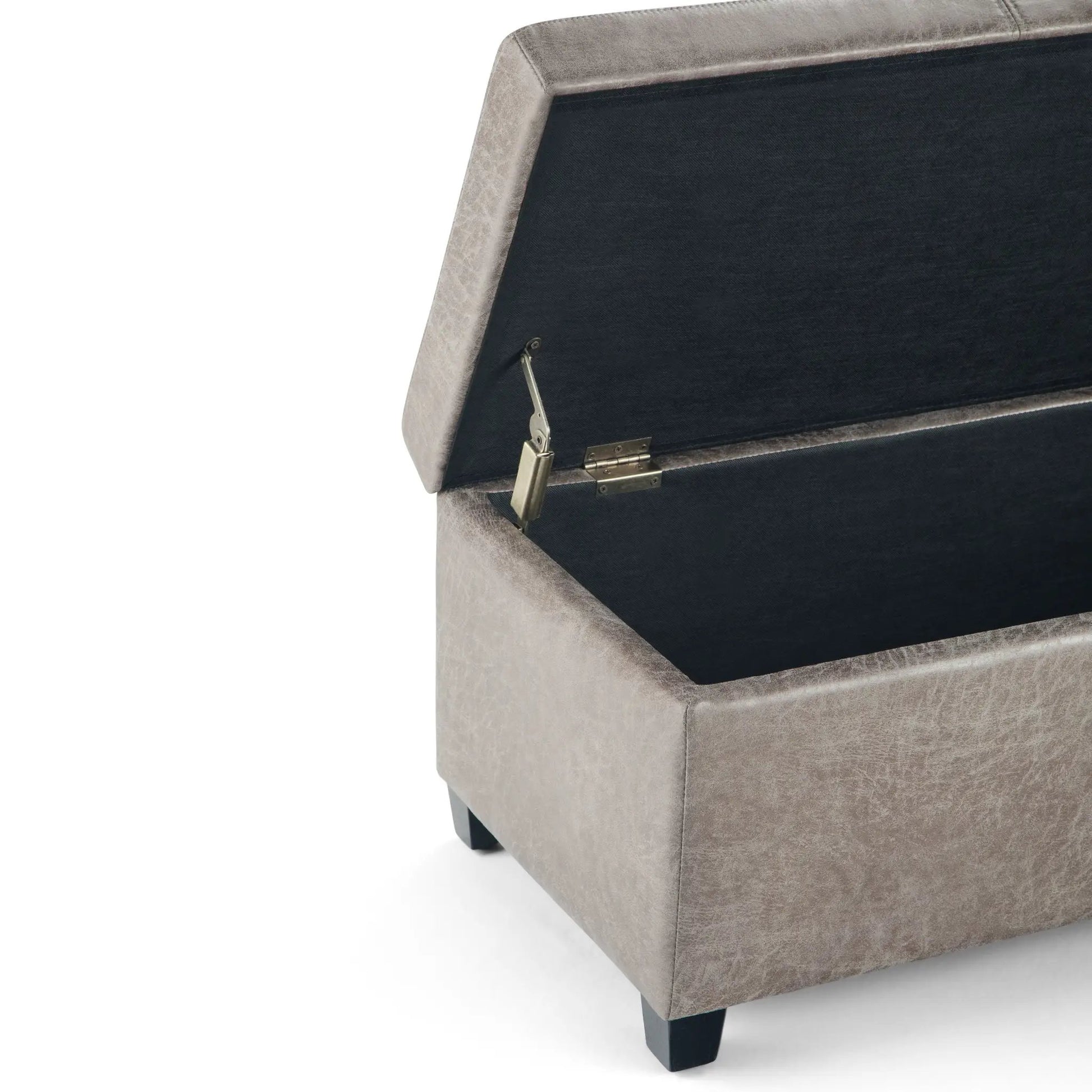 Avalon multifunctional storage ottoman bench beige with black interior Unique Piece Furniture on Tampa Home & Garden Store