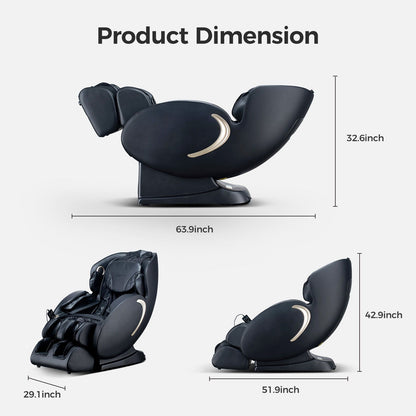 Bosscare 3D Zero Gravity Massage Chair dark navy full-body Shiatsu recliner with app on Tampa Home & Garden Store