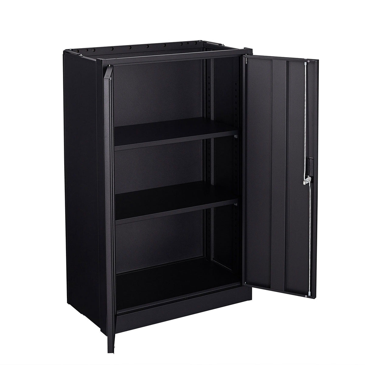 Black metal storage cabinet with locking doors and adjustable shelves HouseOfZazla on Tampa Home & Garden Store