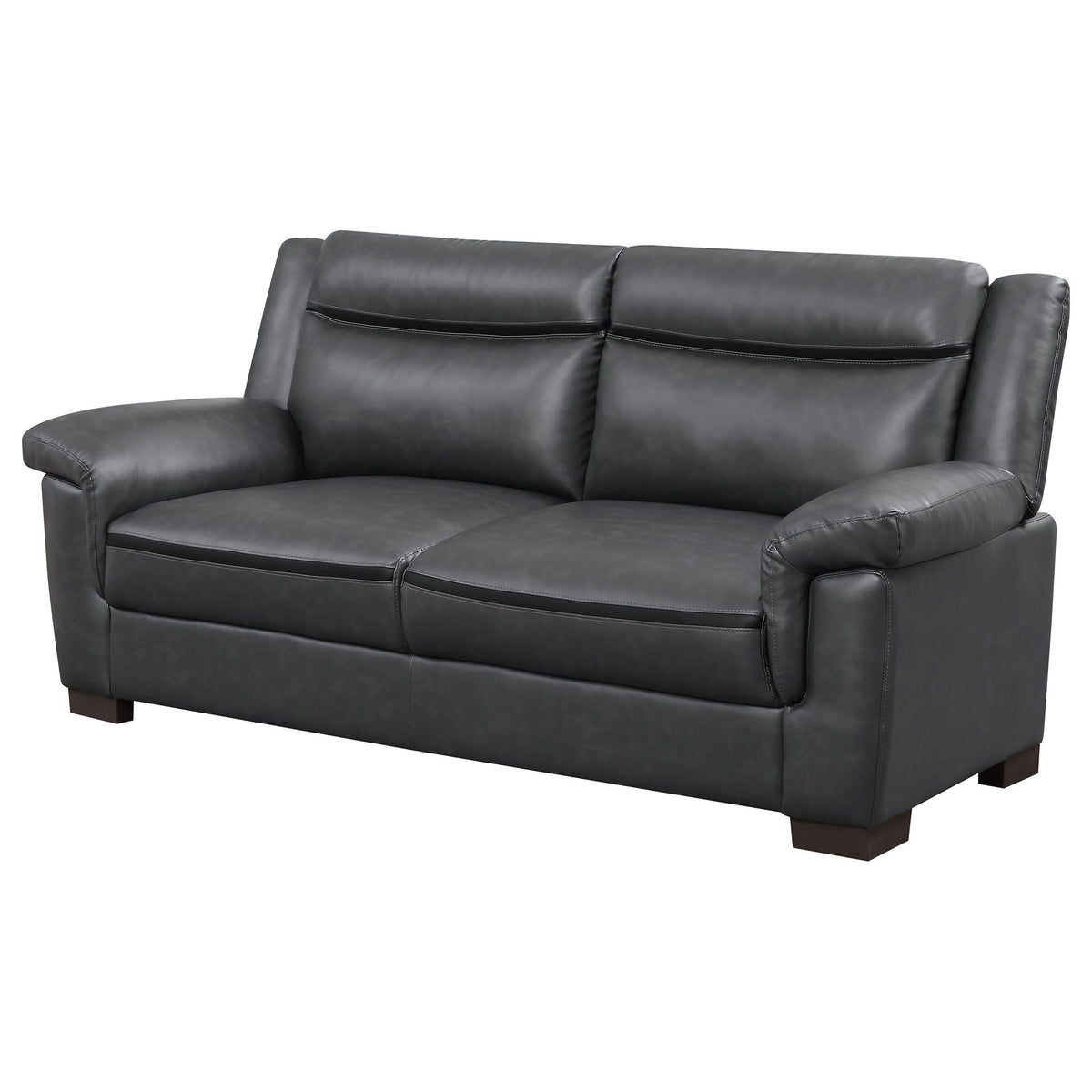 Contemporary Gray Sofa with Leatherette Finish