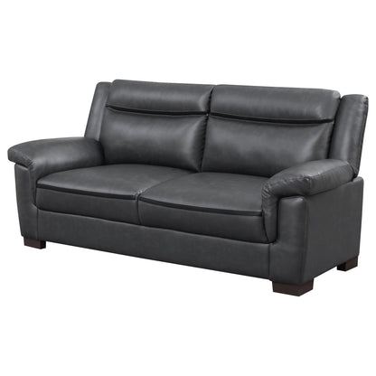 Contemporary Gray Sofa with Leatherette Finish