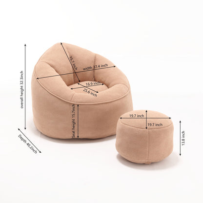 Cozy Bean Bag Chair With Foam and Footrest